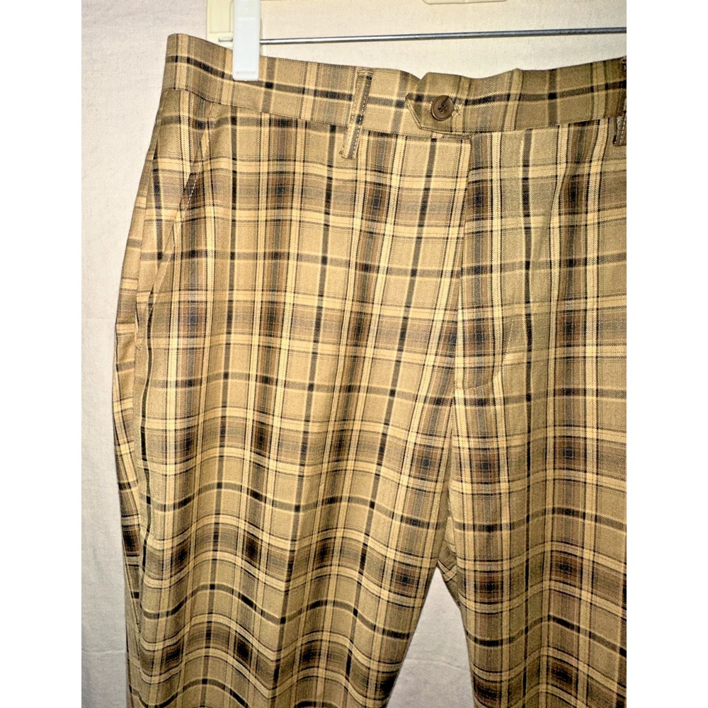 NWT Kent & Park Gold Plaid Double Breasted Suit 42L Jacket & 36L Pants - Picture 15 of 16